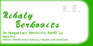 mihaly berkovits business card